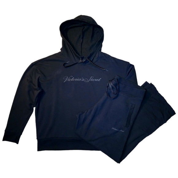 Victoria's Secret Essential Boyfriend pants AND Pullover Hoodie Lg 2 pcs - Picture 1 of 8
